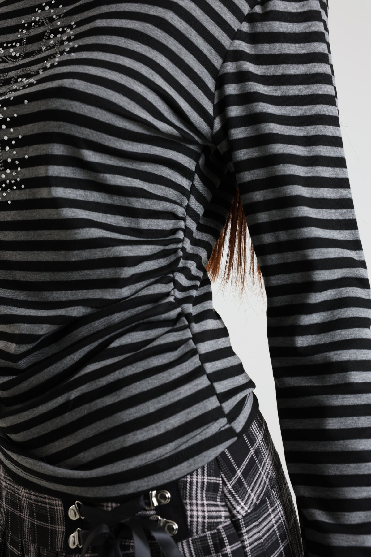 Camicia maniche lunghe - Nero + Grigio mélange scuro