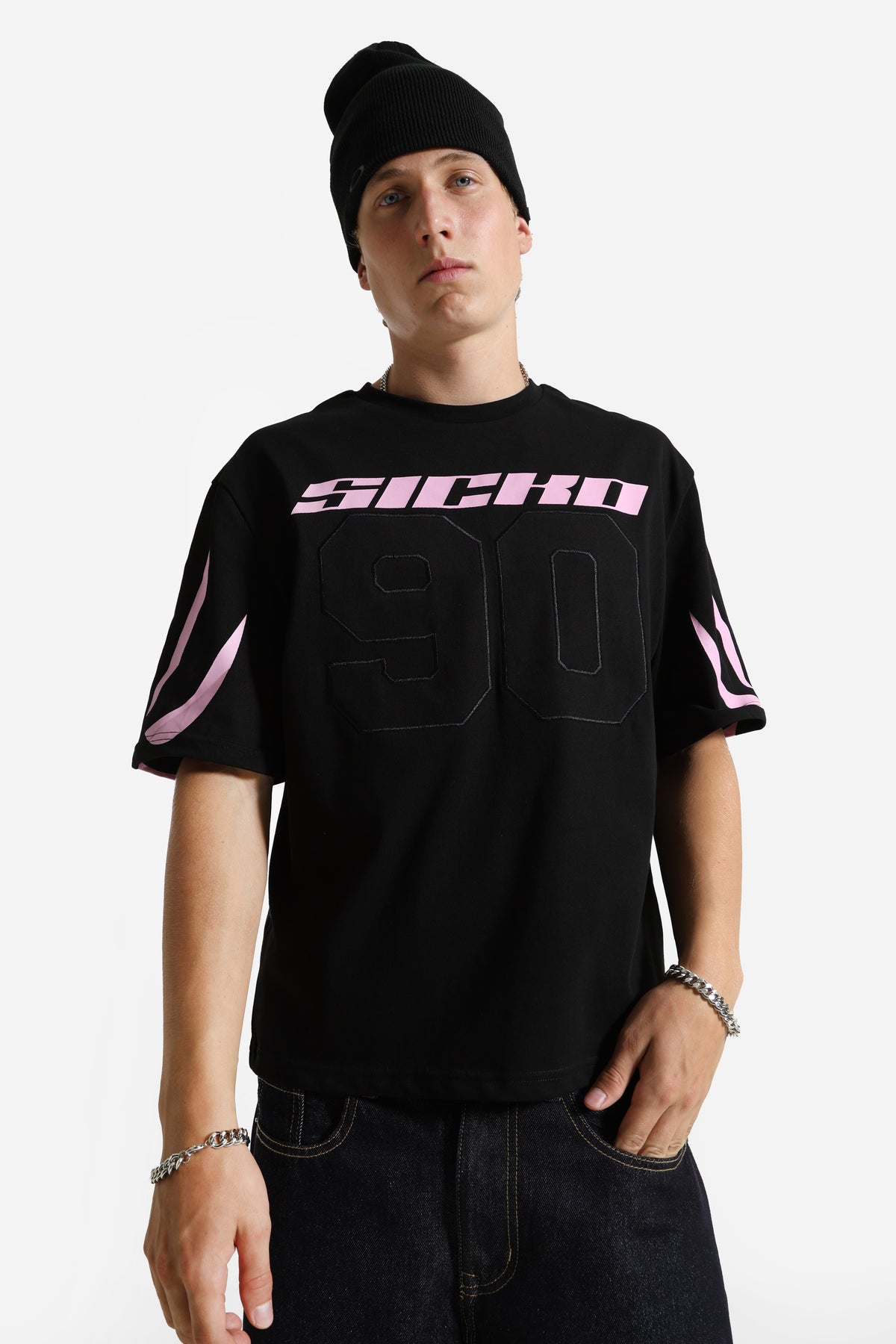 T-Shirt - Schwarz + Rosa