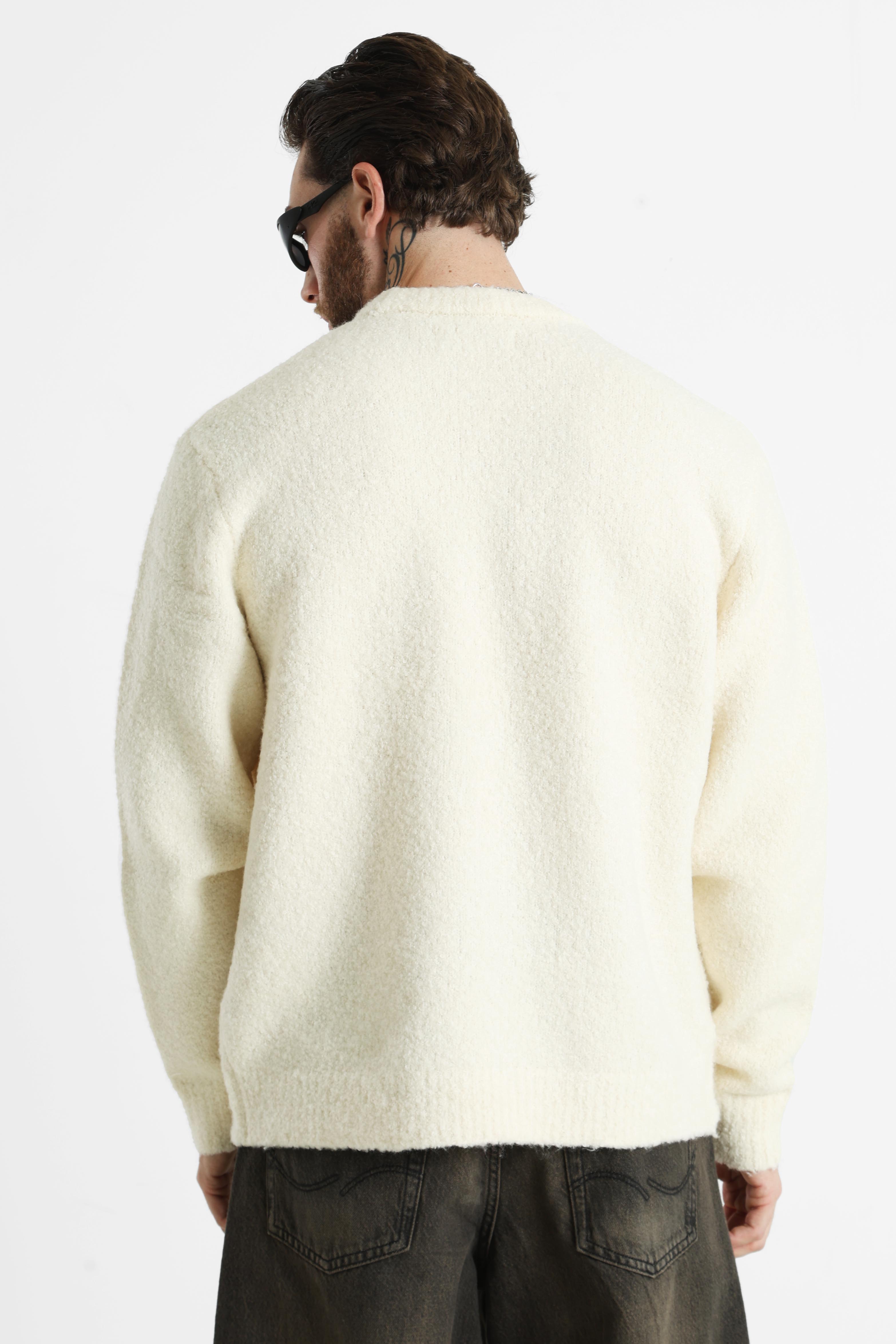 JORMEADOWS pull en tricot bouclé - Sea Salt