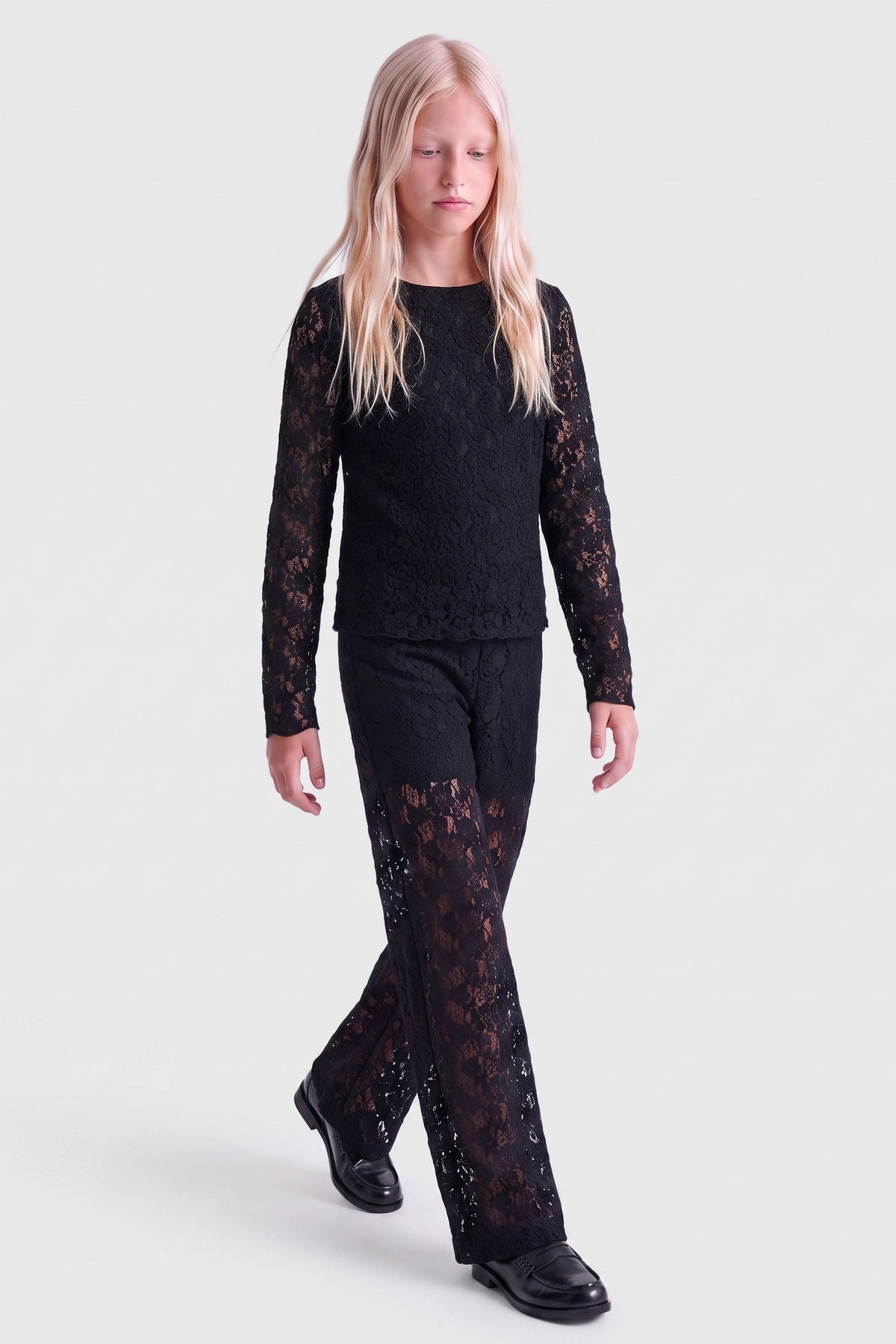 KOGLEIKA long-sleeve lace shirt - Black