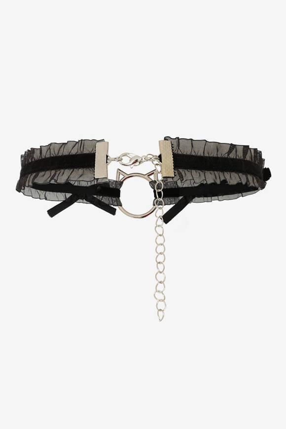 Collier ras de cou en organza - Black