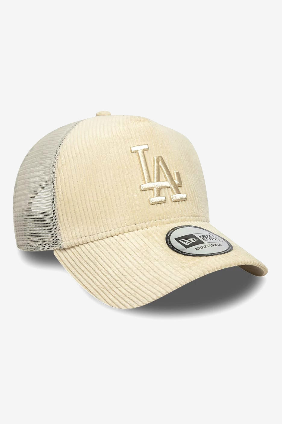 Casquette trucker en velours côtelé / snapback - Beige