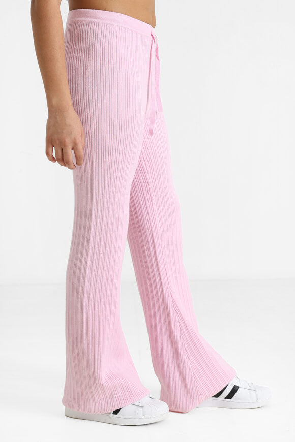Pantaloni in maglia a coste - Rosa