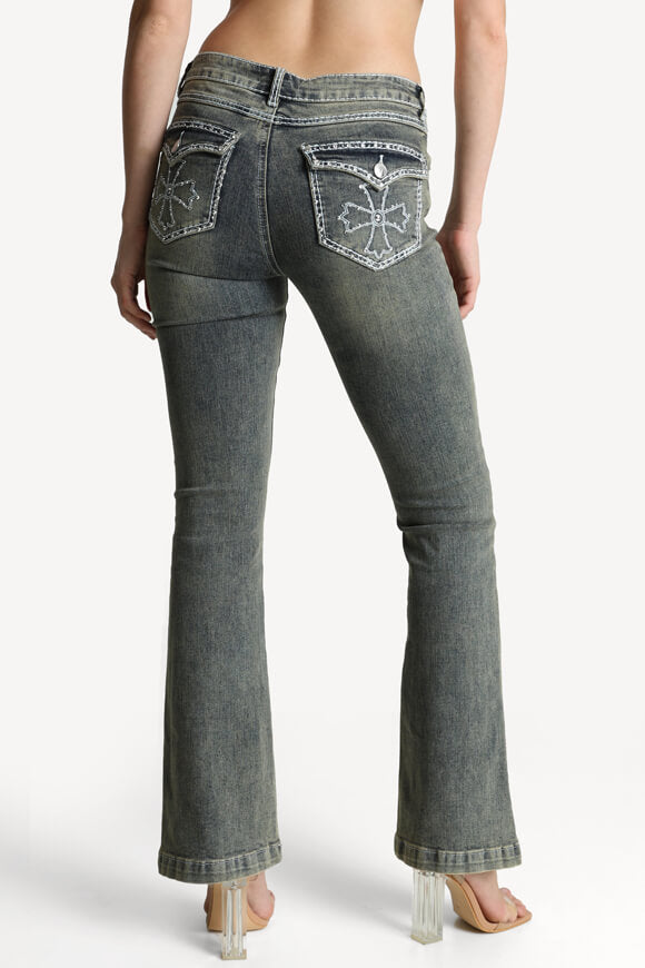 Jeans flare - bleu usé