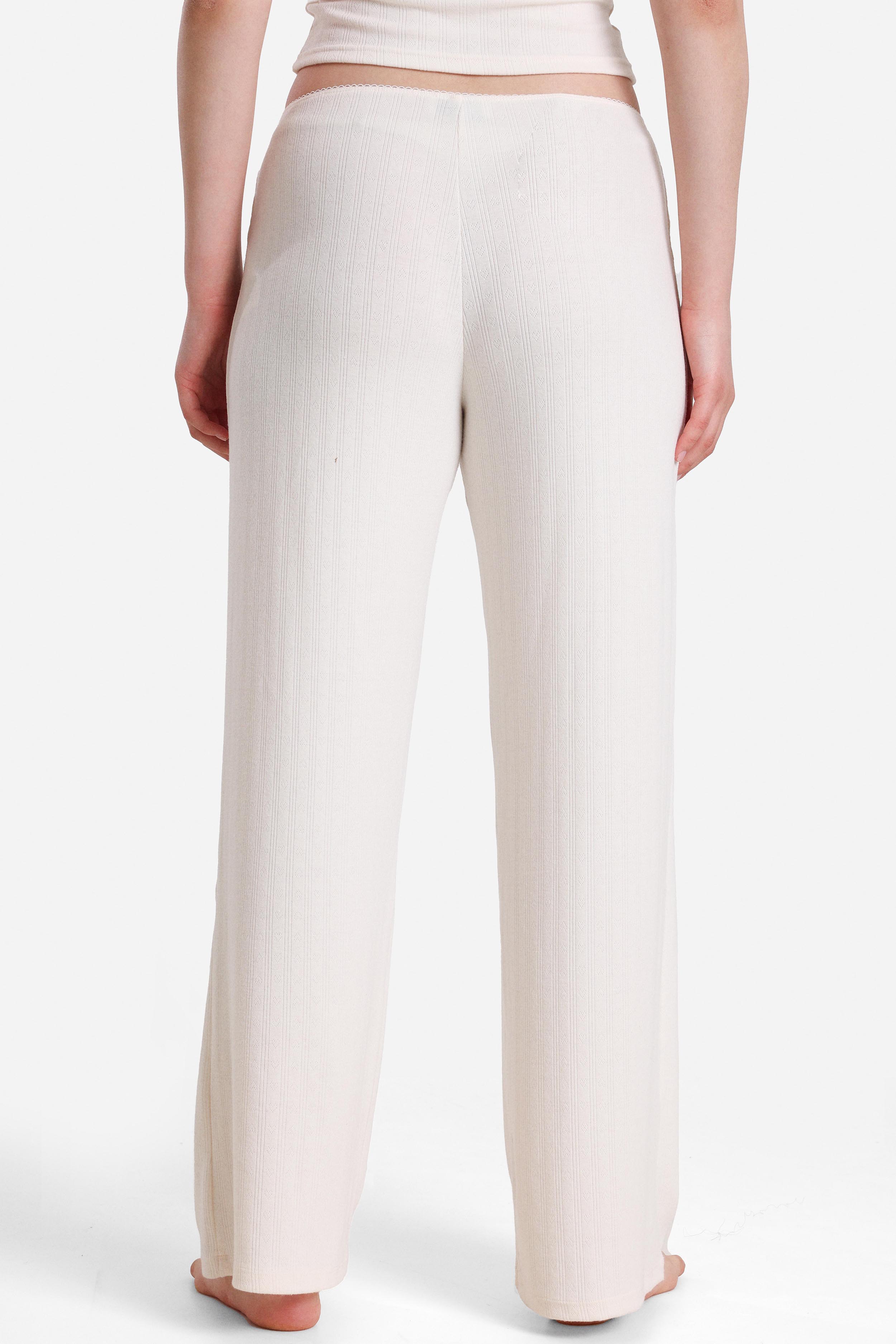 Structured fabric trousers - Beige clair
