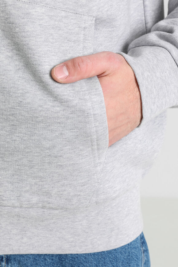 Kapuzensweatjacke - Hellgrau meliert