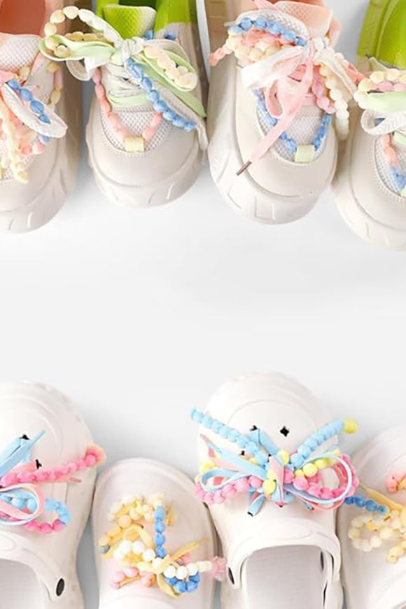 Lacci da scarpe in corda perlata 150 cm - Marrone + Beige