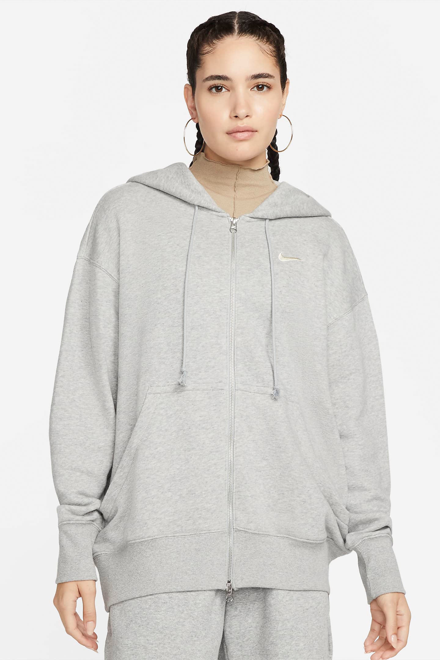 Sportswear Phoenix Fleece felpa ampia con zip e cappuccio - Grey Heather