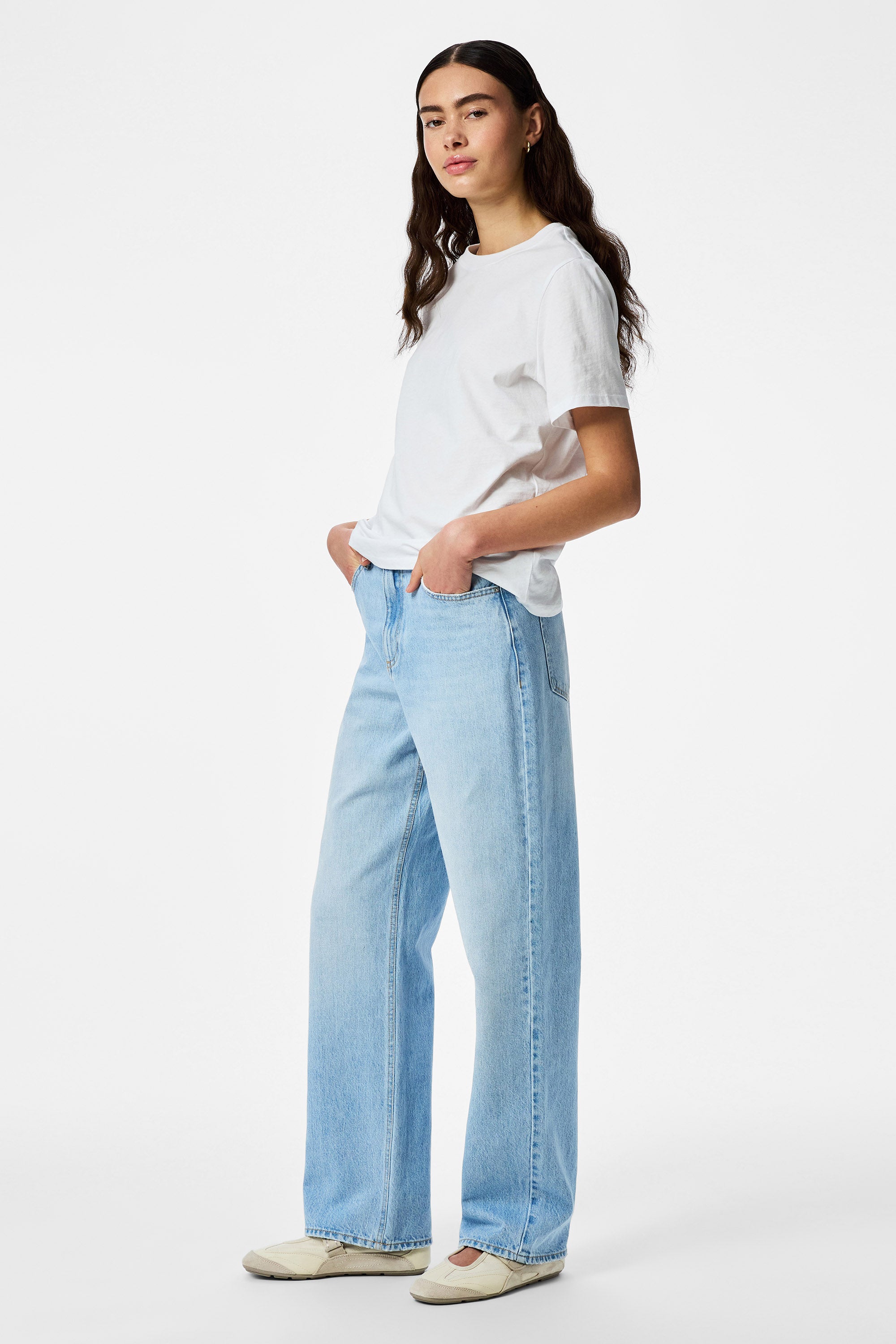 PCKATE Straight Fit Jeans L32 - Light Blue Denim