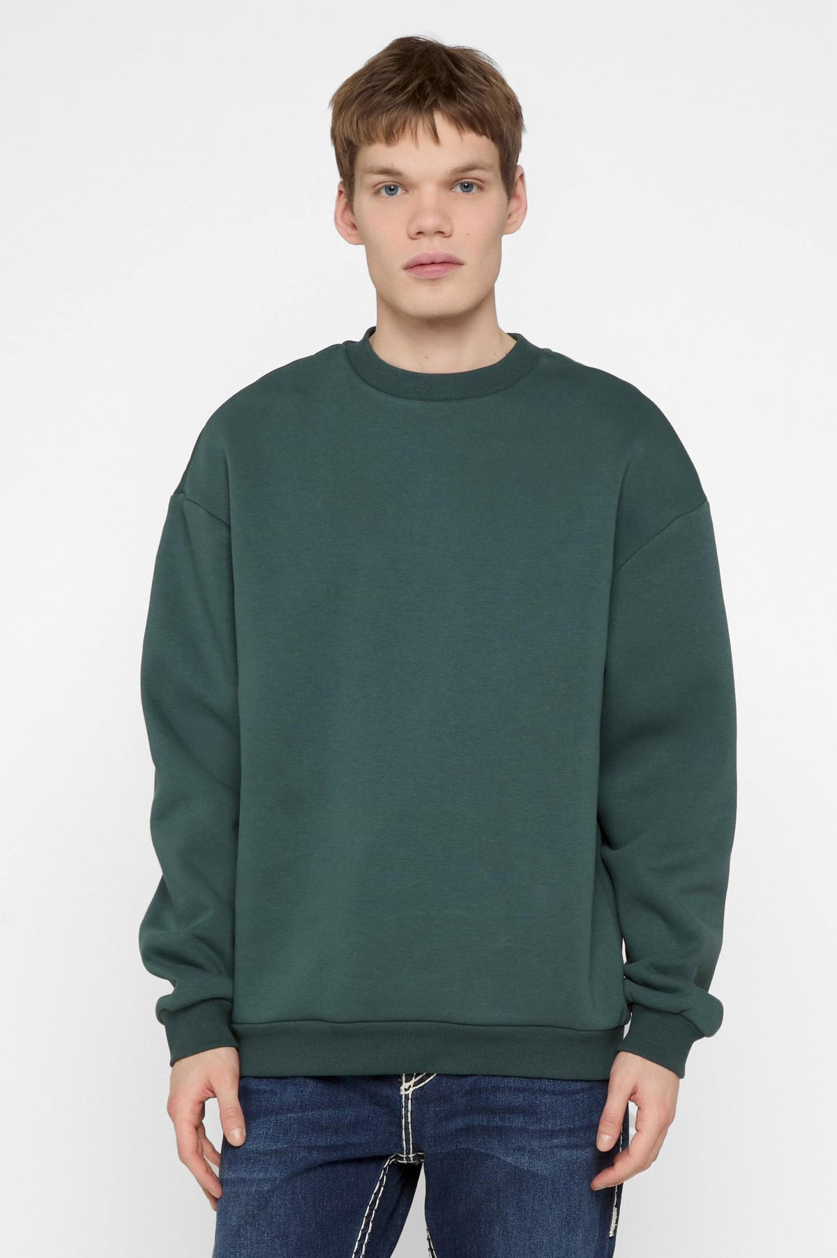 Fluffy Sweatshirt - Bottle Green