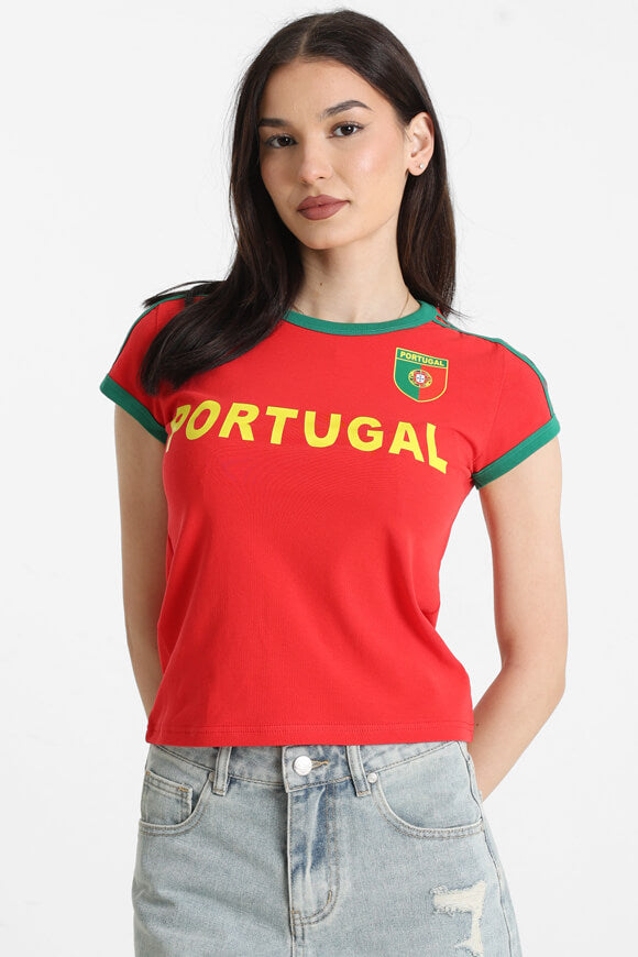 Maglietta con taglio a goccia - Rosso