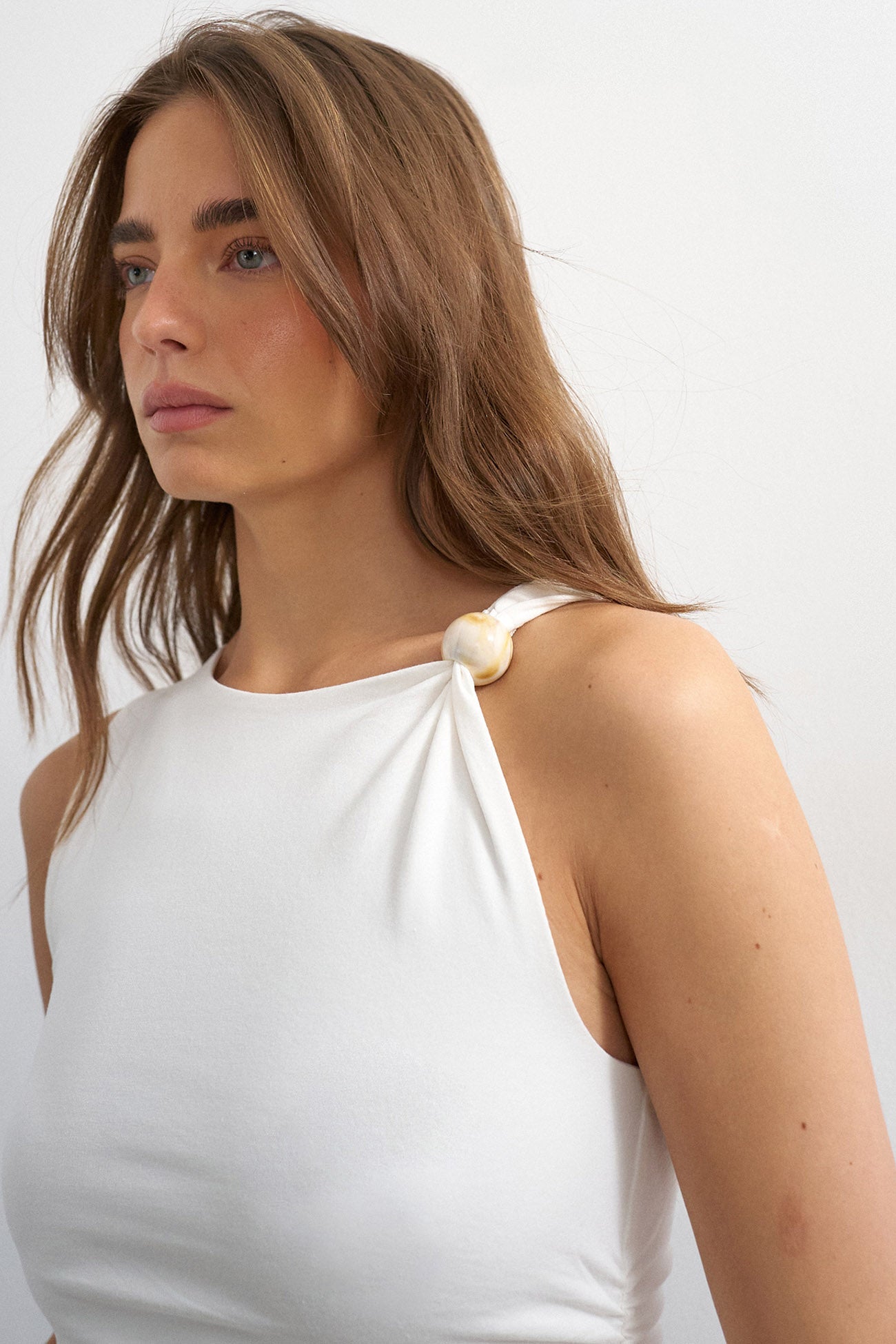 TSMINDY ruched top - Ivory Cream