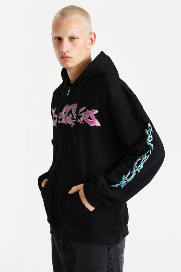 Kapuzensweatjacke - Schwarz