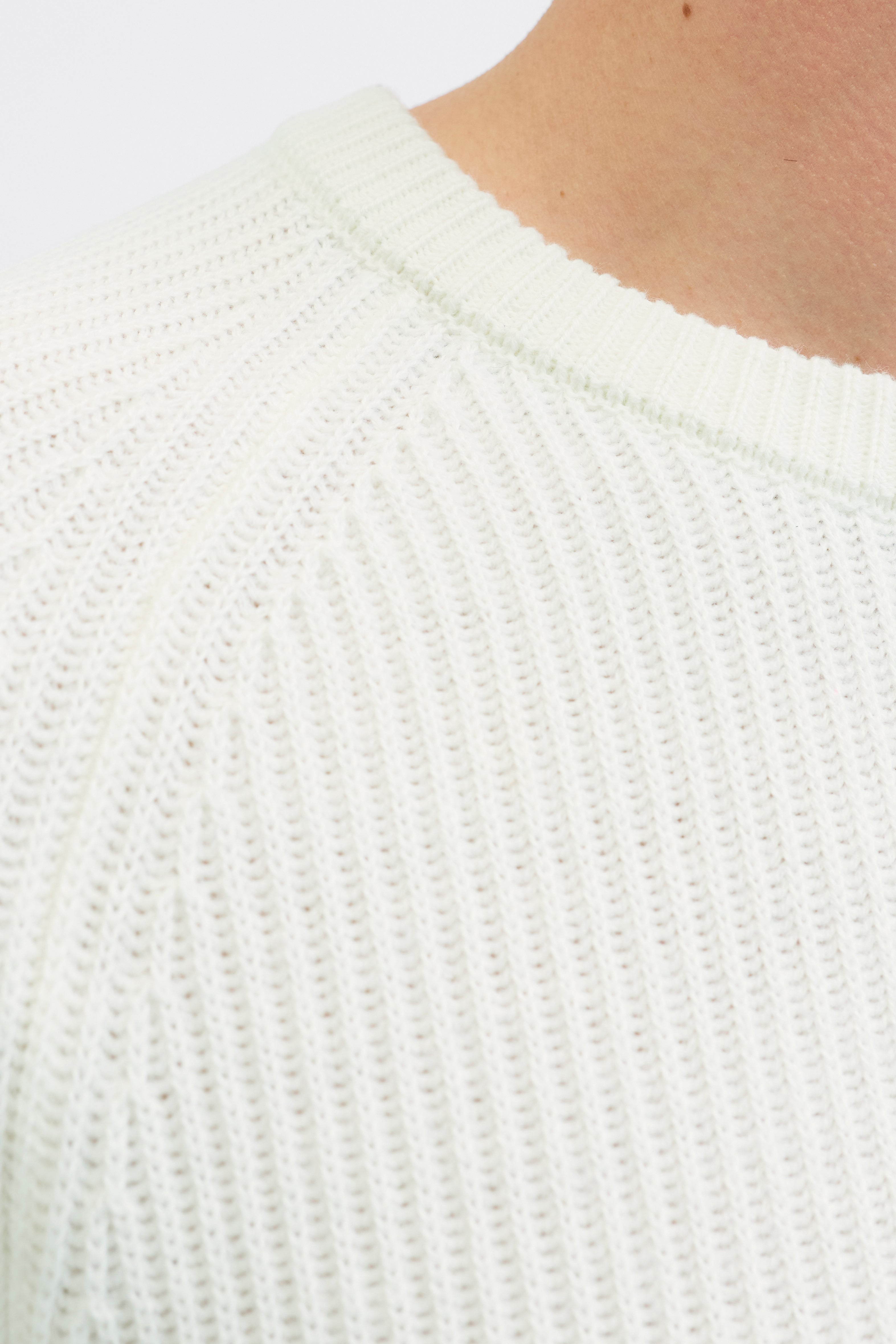 JJPANNEL pull en tricot côtelé - Cloud Dancer