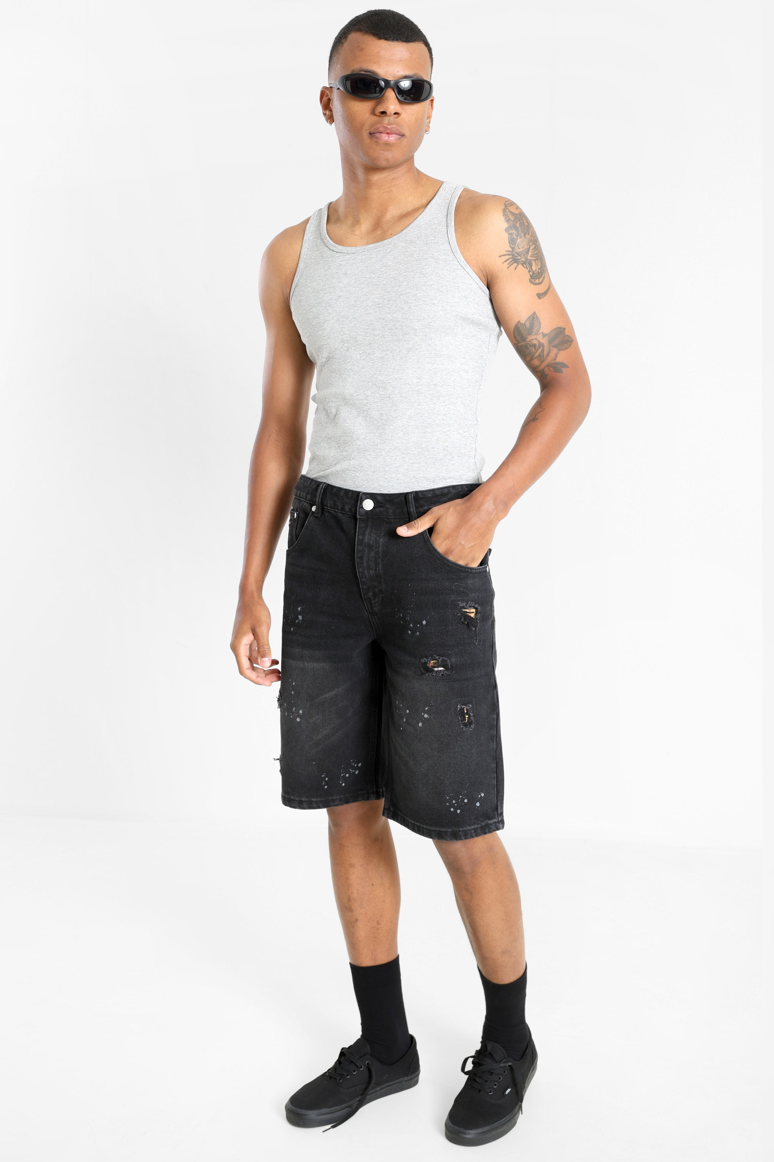 Denim shorts - Noir Denim