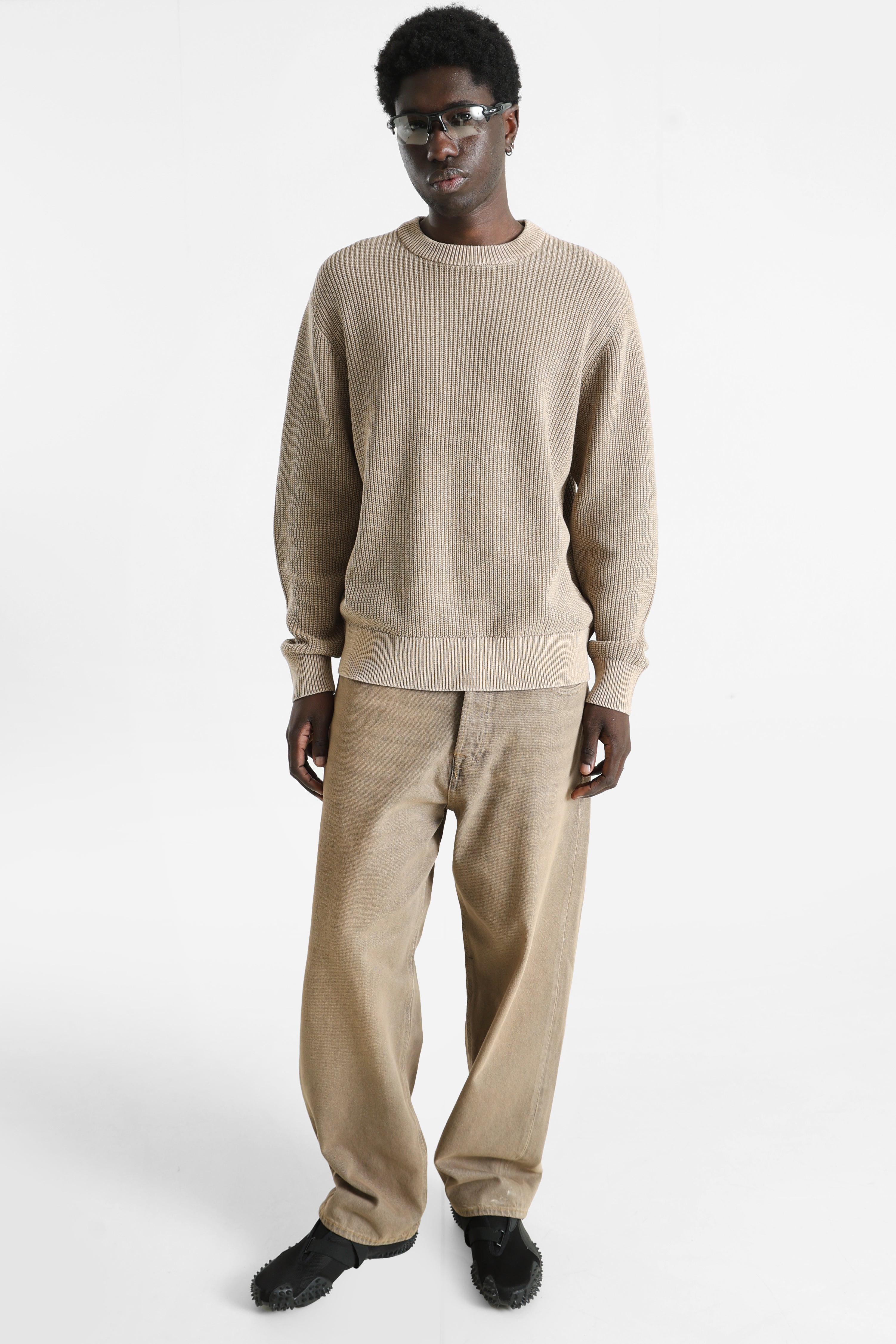 JCOMOTION pull en tricot côtelé - Desert Taupe