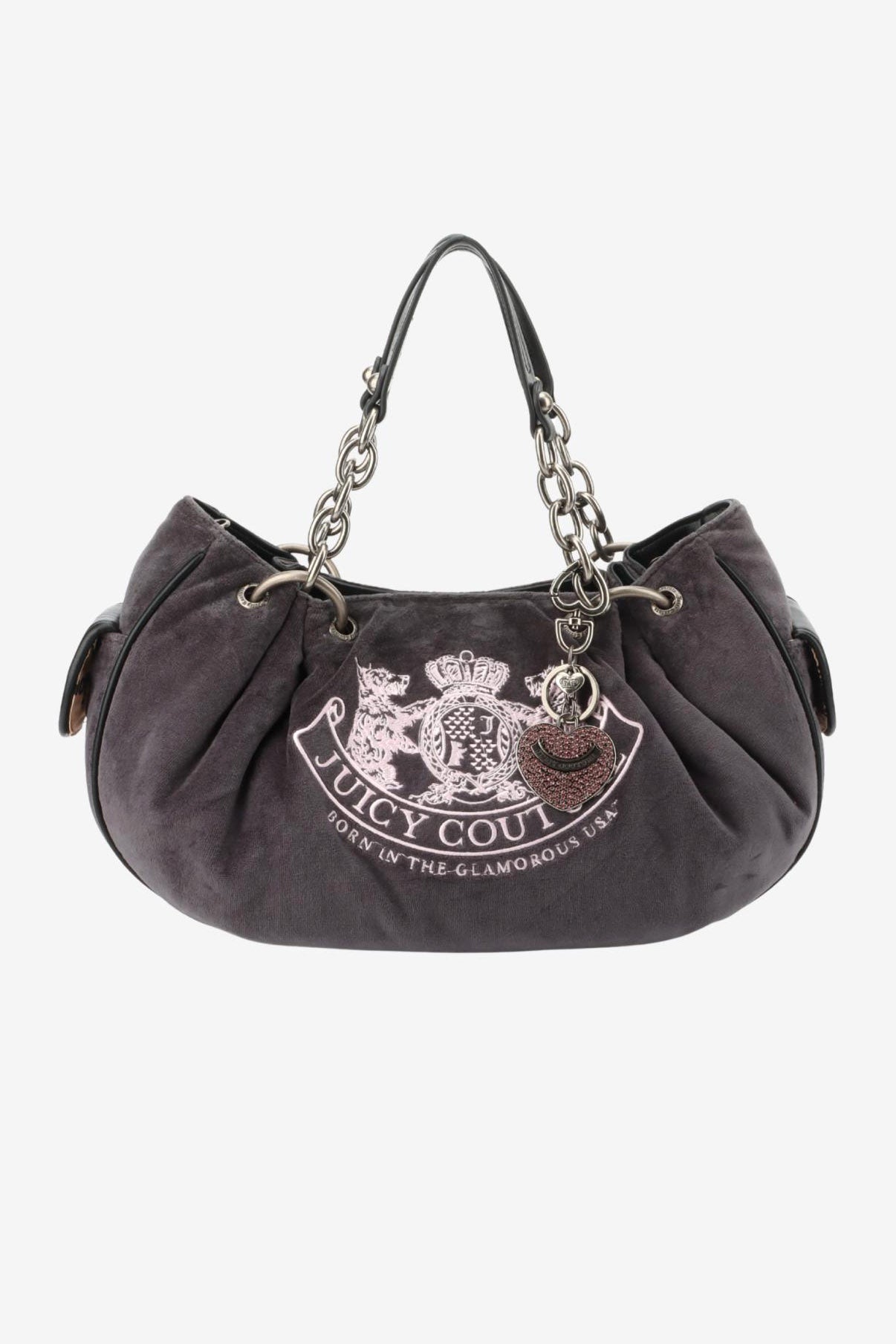 Crest sac à main en velours - Grey