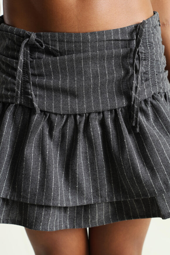 Minijupe avec short intérieur - Gris