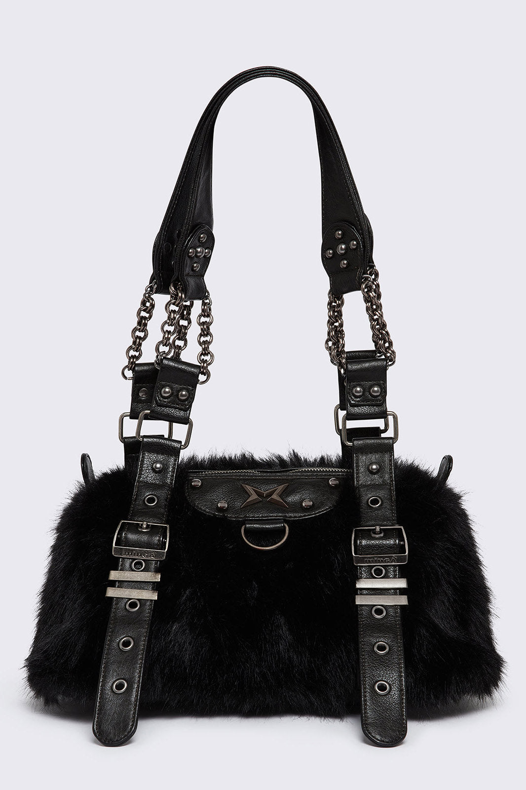Gigi Kunstfell-Umhängetasche - Black