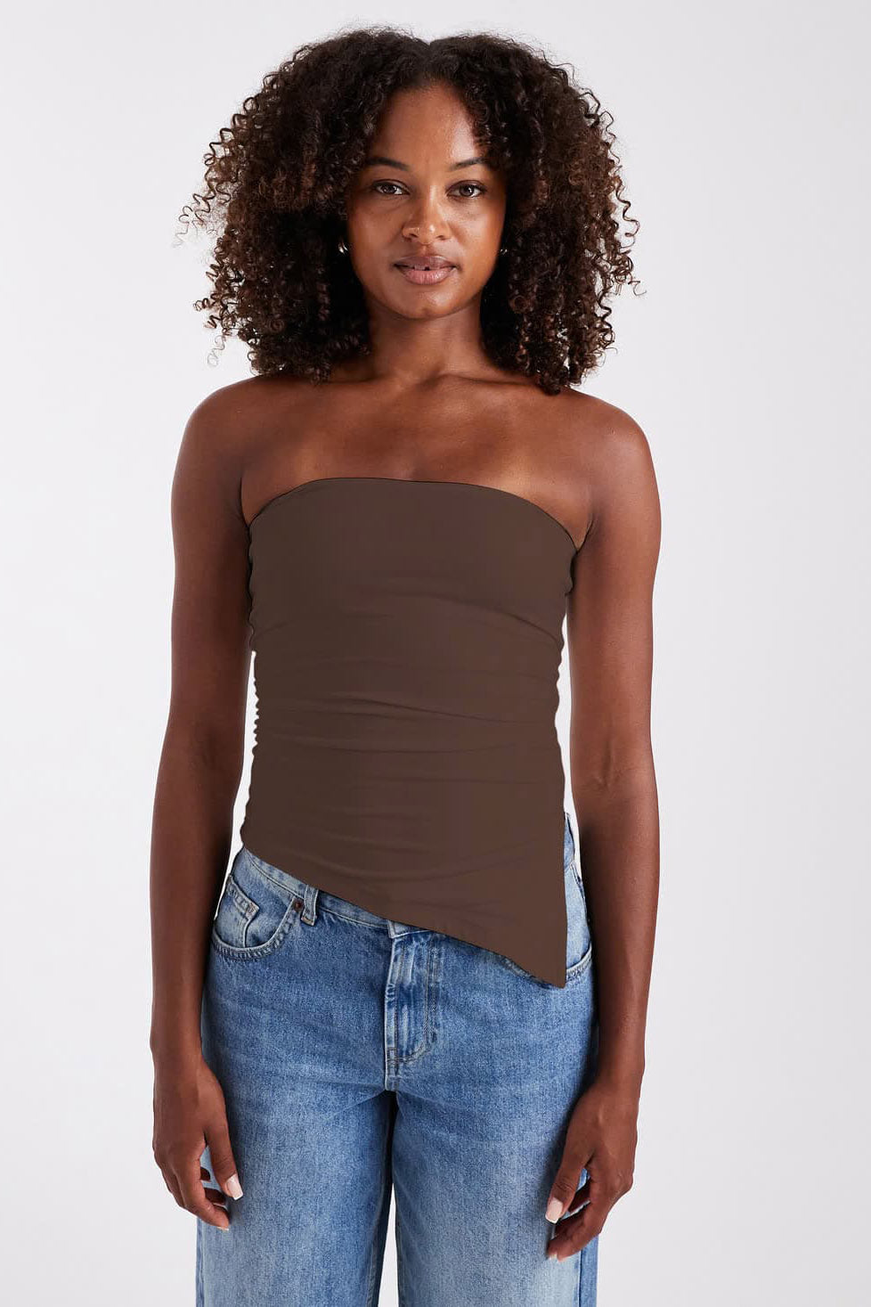 TSMADISON Asymmetrisches Bandeau-Top - Chocolate Brown