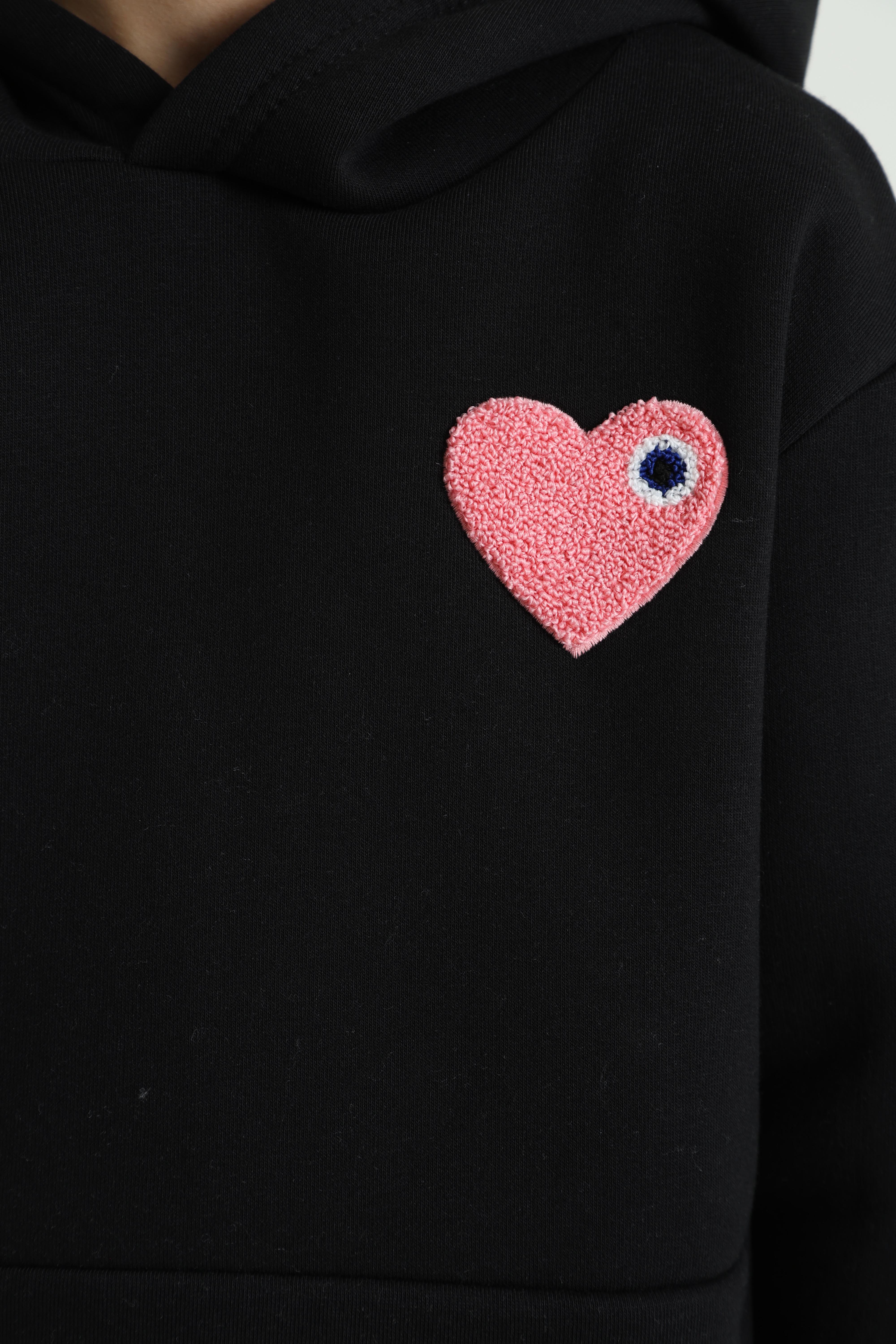 Felpa con cappuccio Heart - Black + Pink