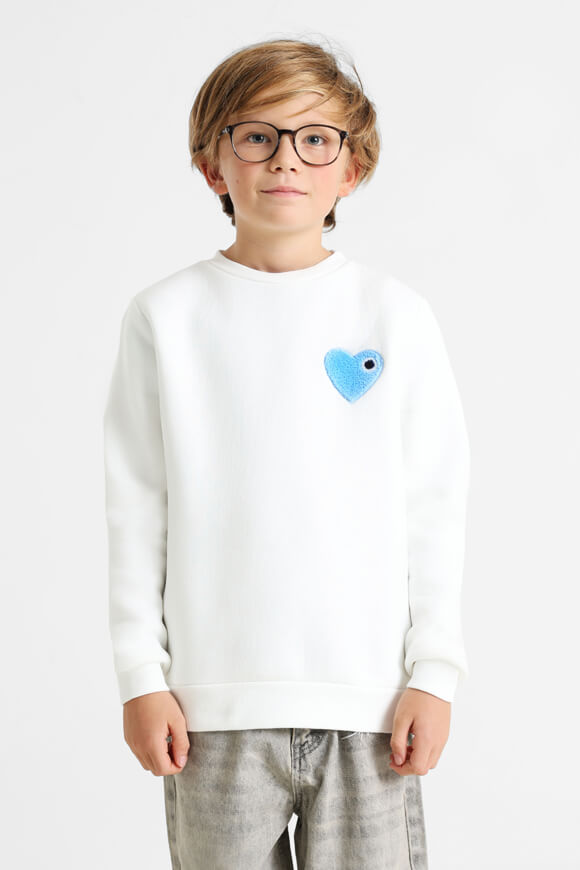Heart sweatshirt - Offwhite + Light Blue