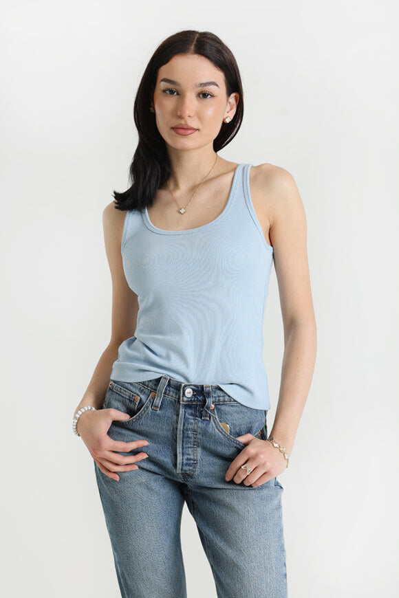 Débardeur côtelé - Bleu clair