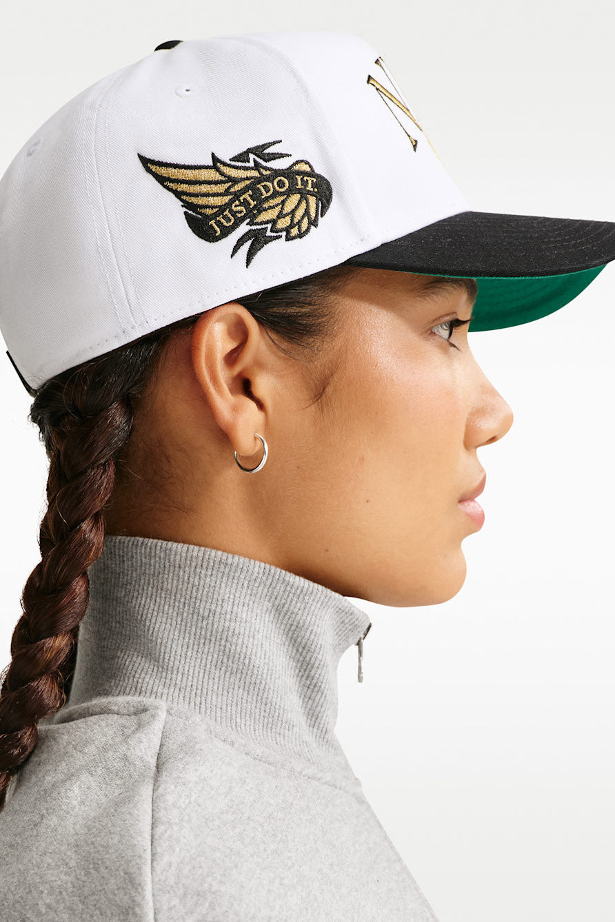 Snapback Cap - White + Black