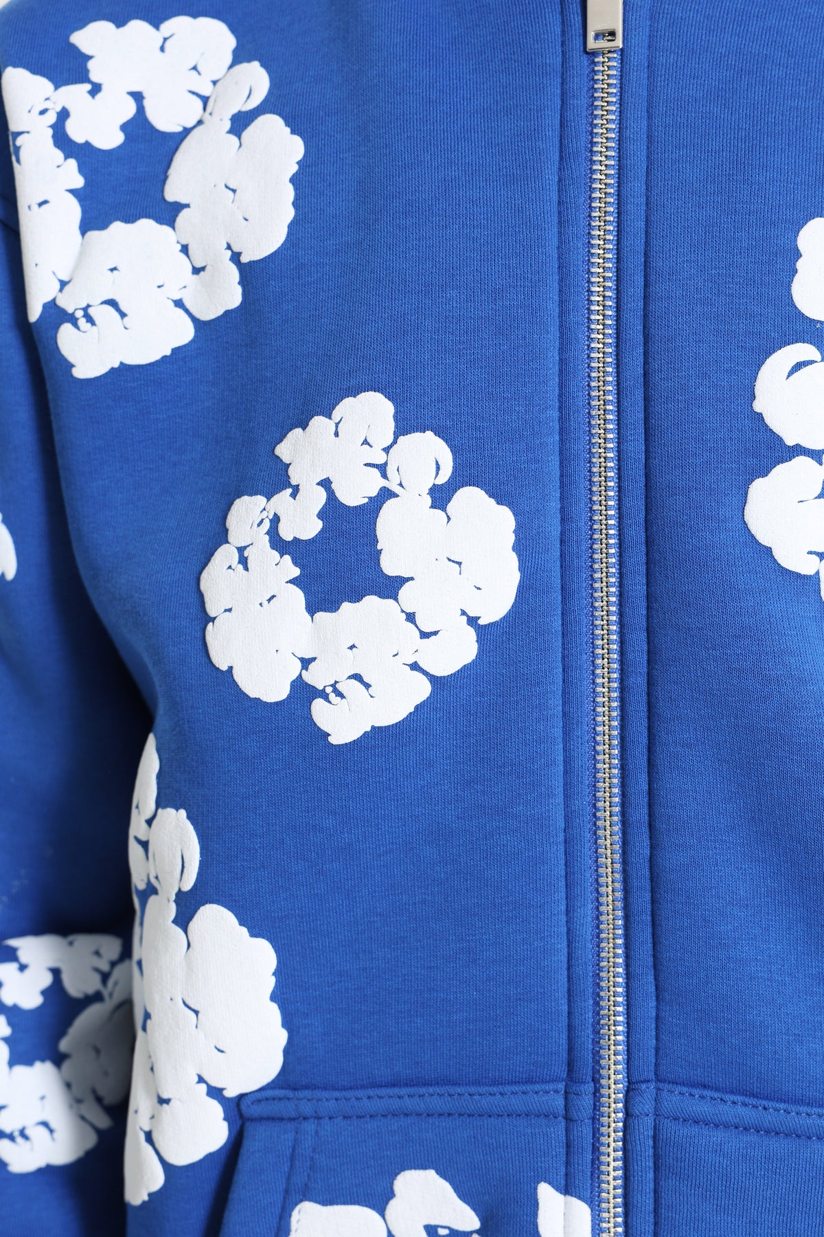 Sweat zippé à capuchon - Royal + White