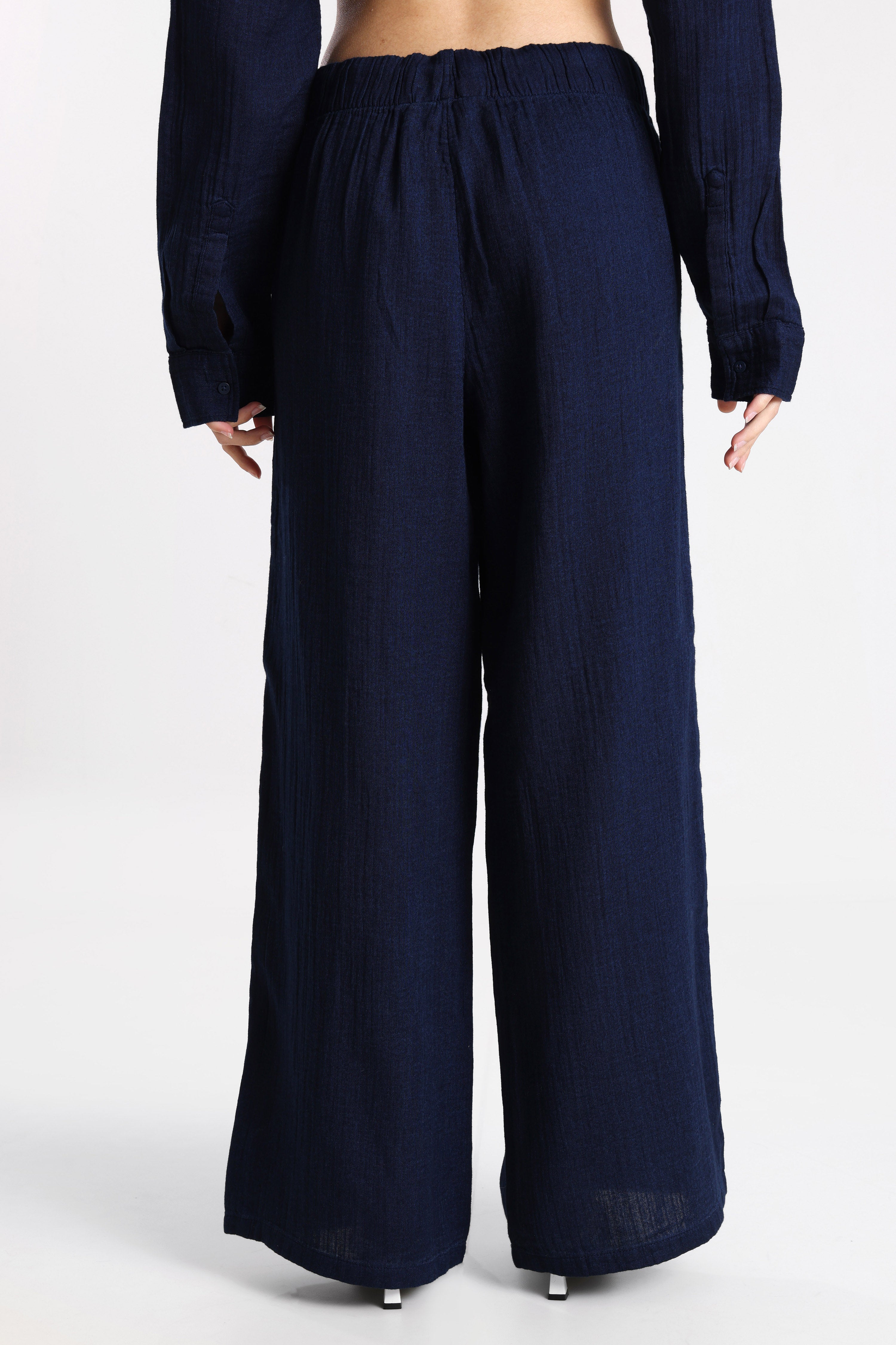 Pantaloni ONLLEONI in seersucker - Vintage Indigo