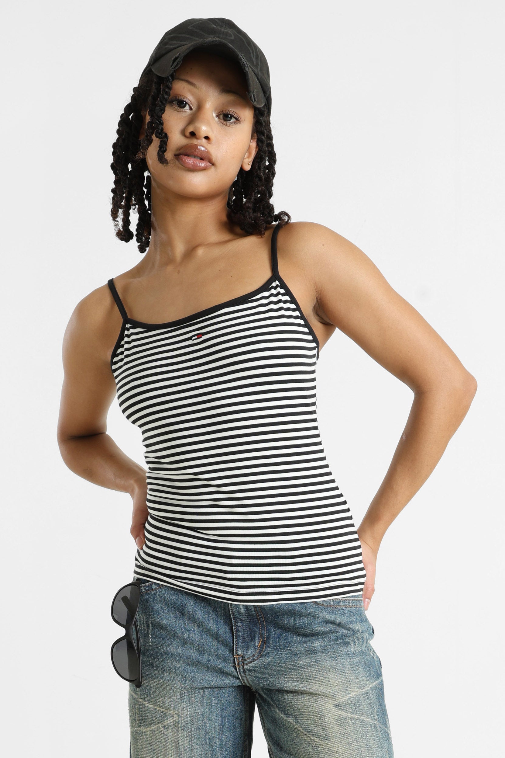 Trägertop - Black + White