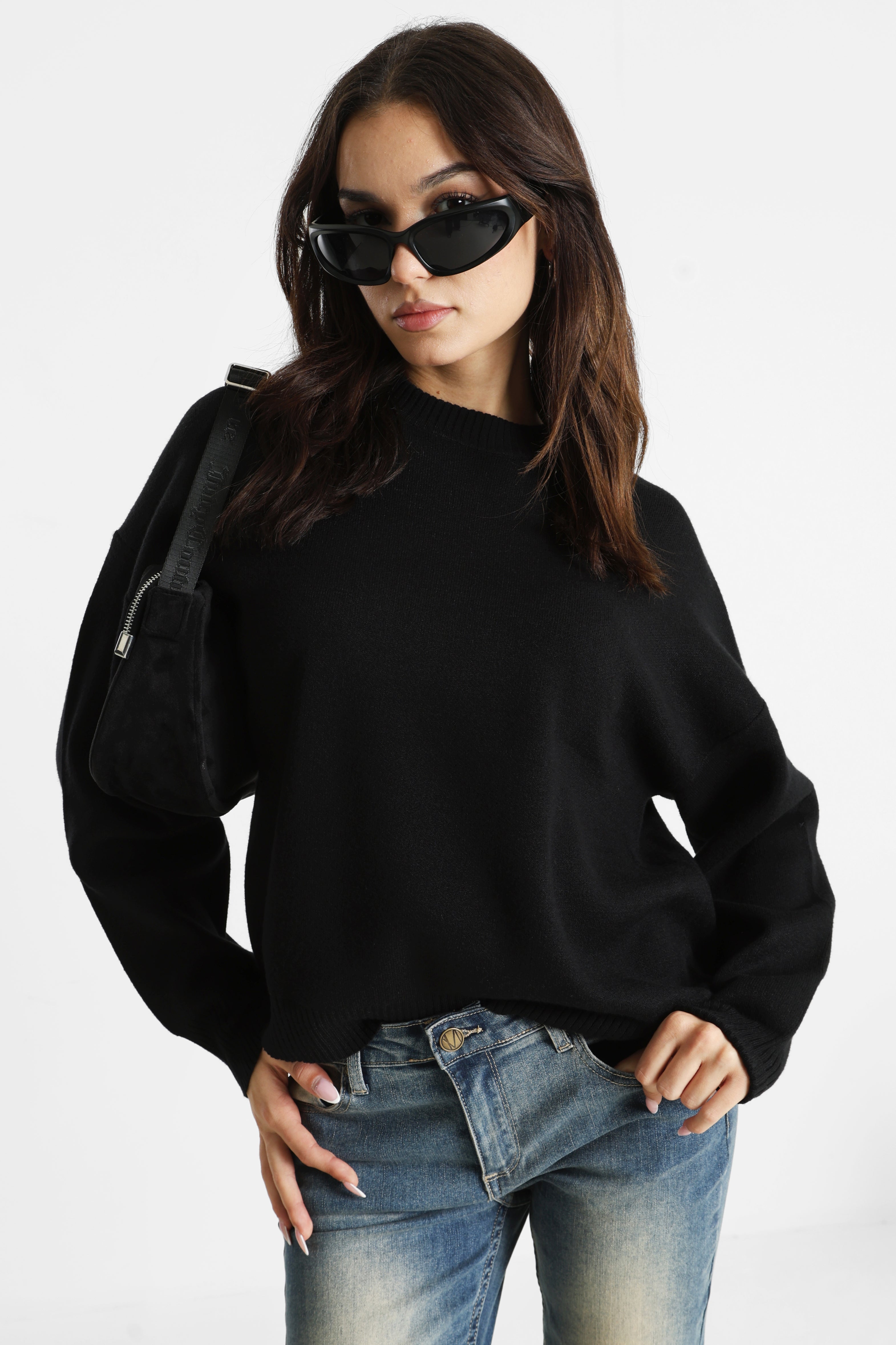 Maglione in maglia - Nero
