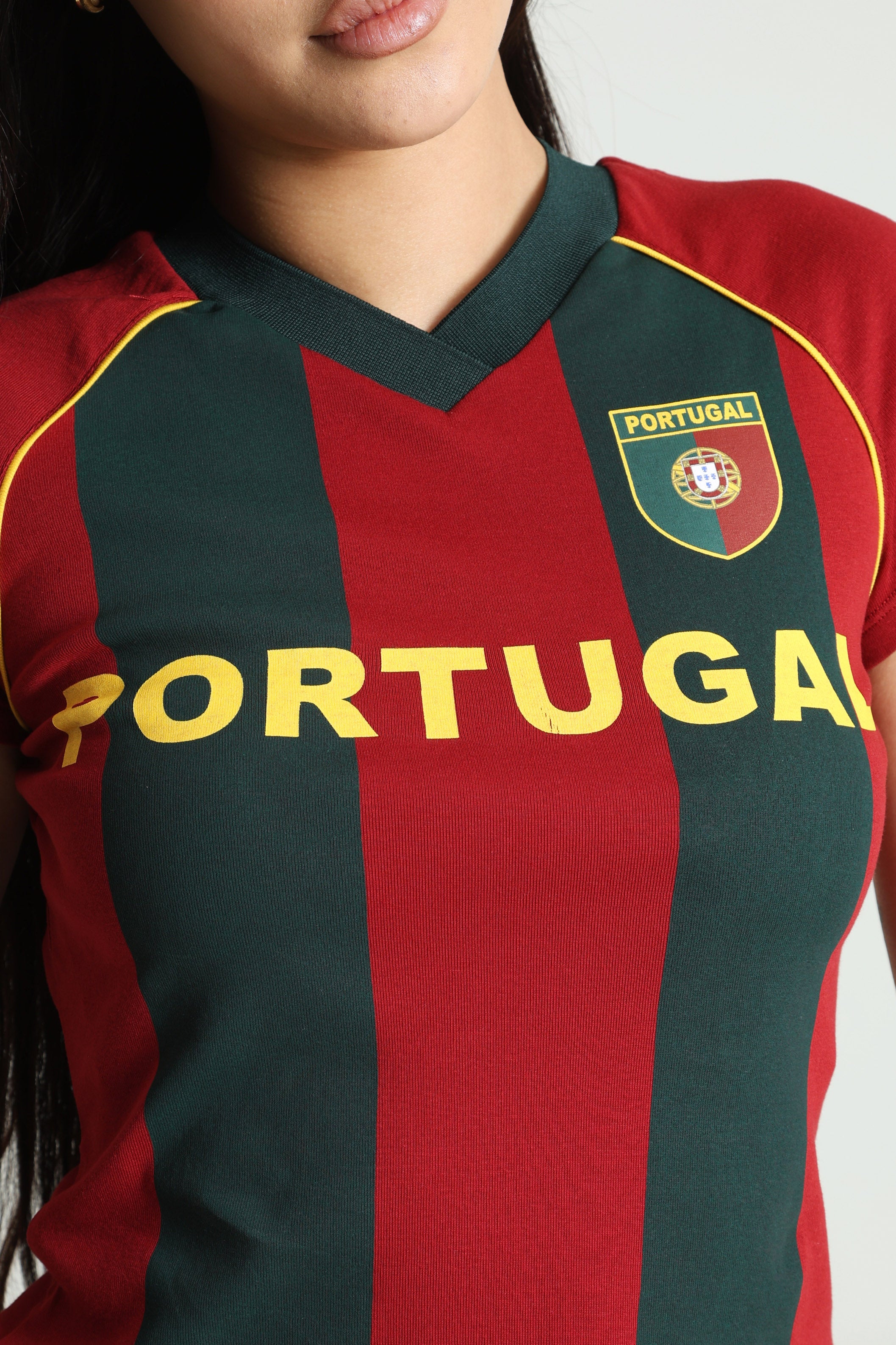 Crop T-Shirt - Rot + Grün + Gelb