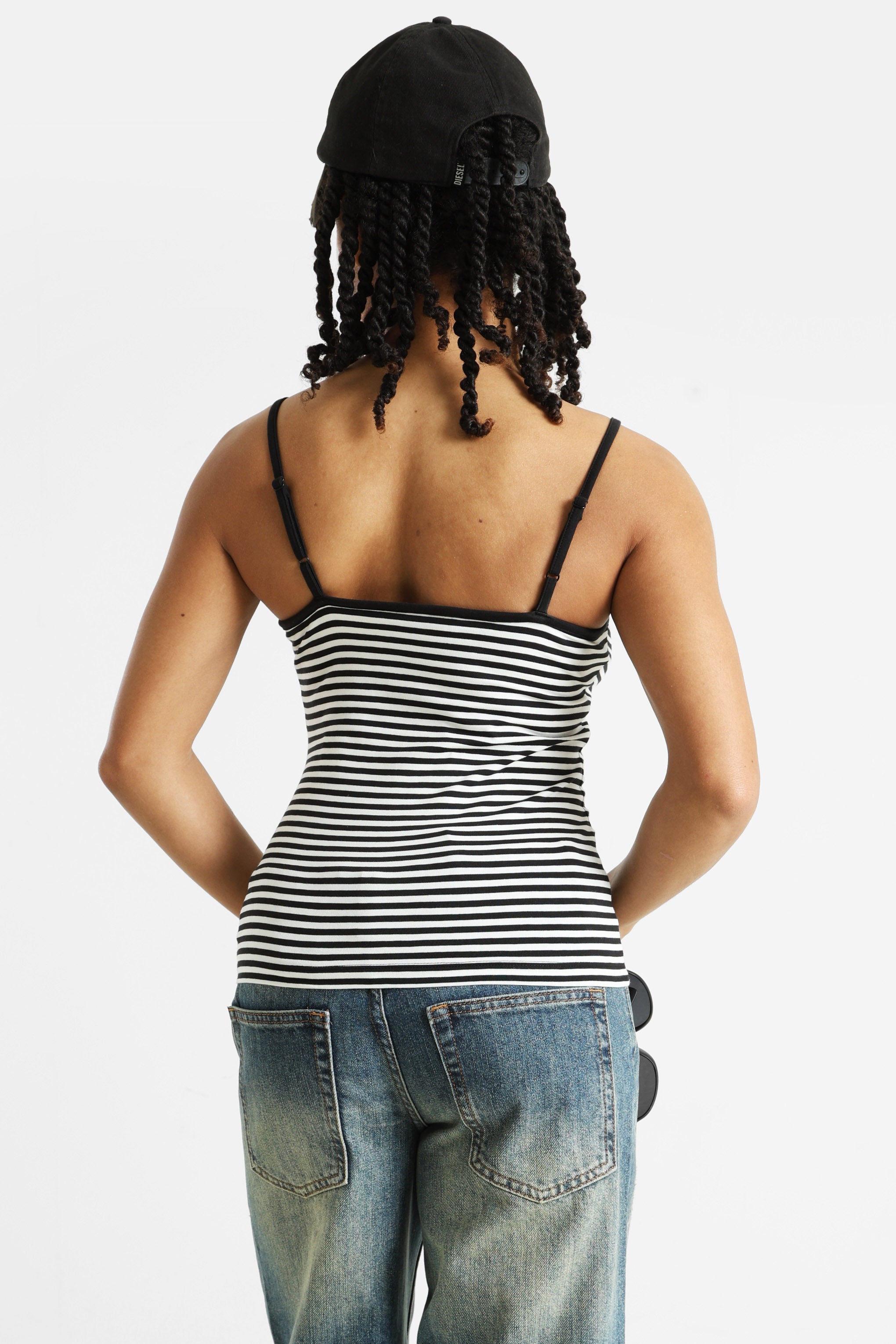 Trägertop - Black + White