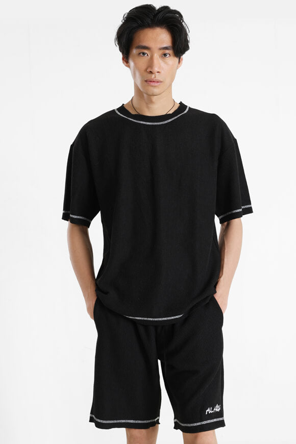 Maglietta strutturata - Nero