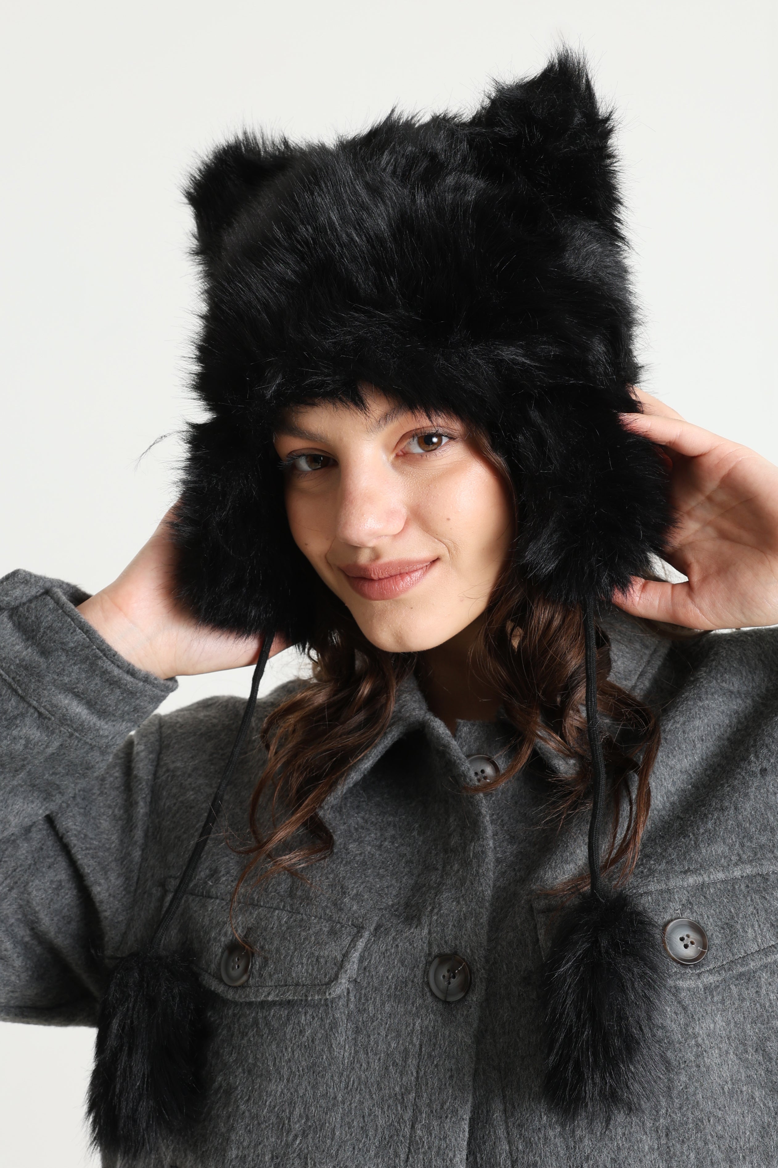 Chapka en fourrure synthétique - Black