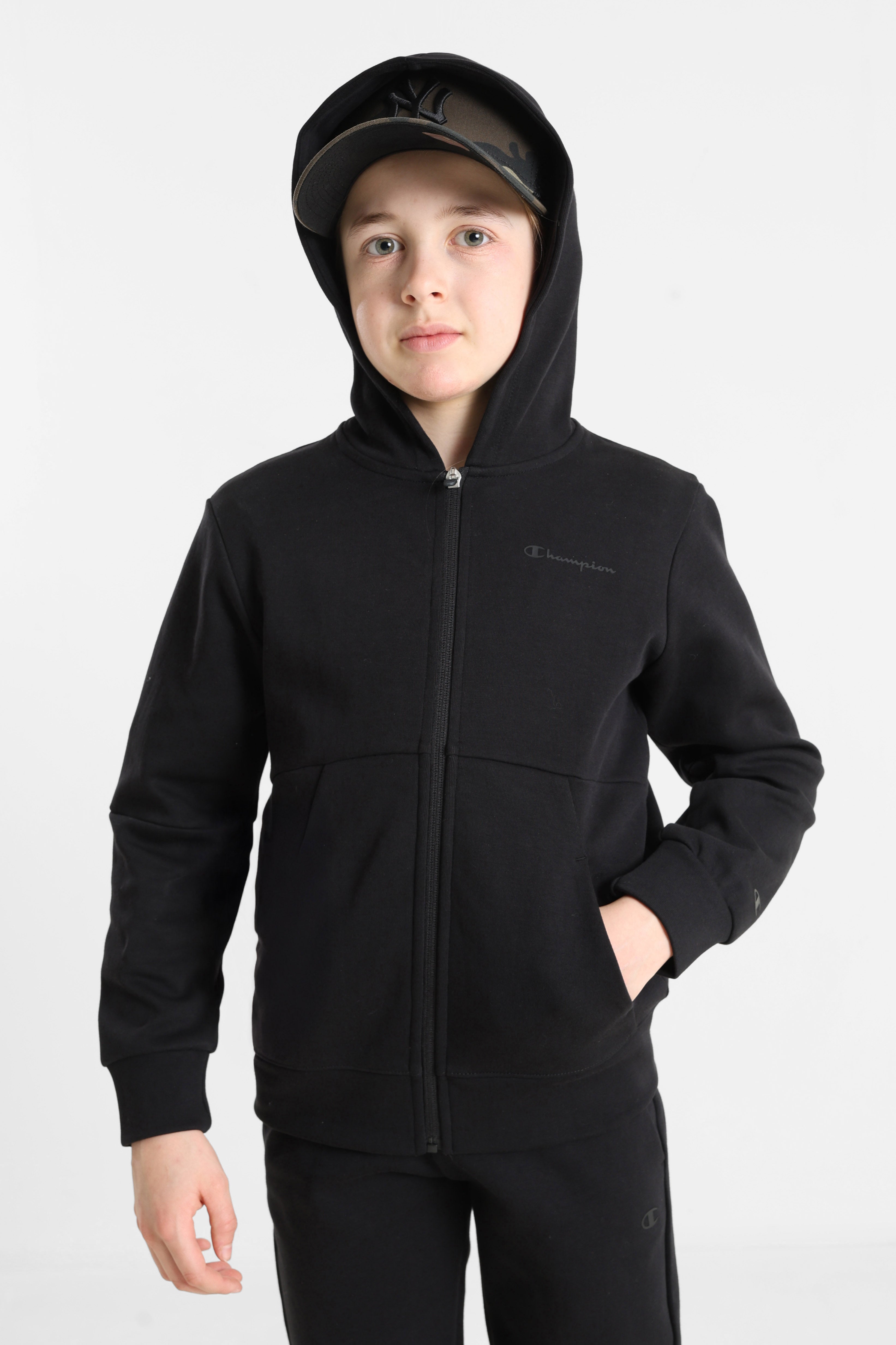 Kapuzensweatjacke - Black