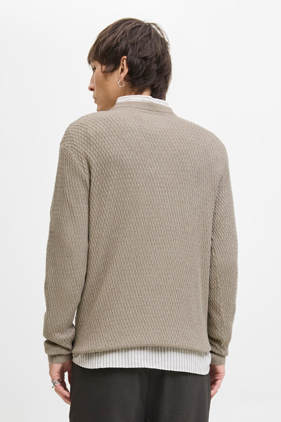 JPRBLAREAGAN structured knit jumper - Greige