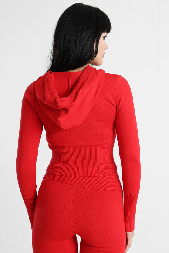 Crop Strickjacke - Rot