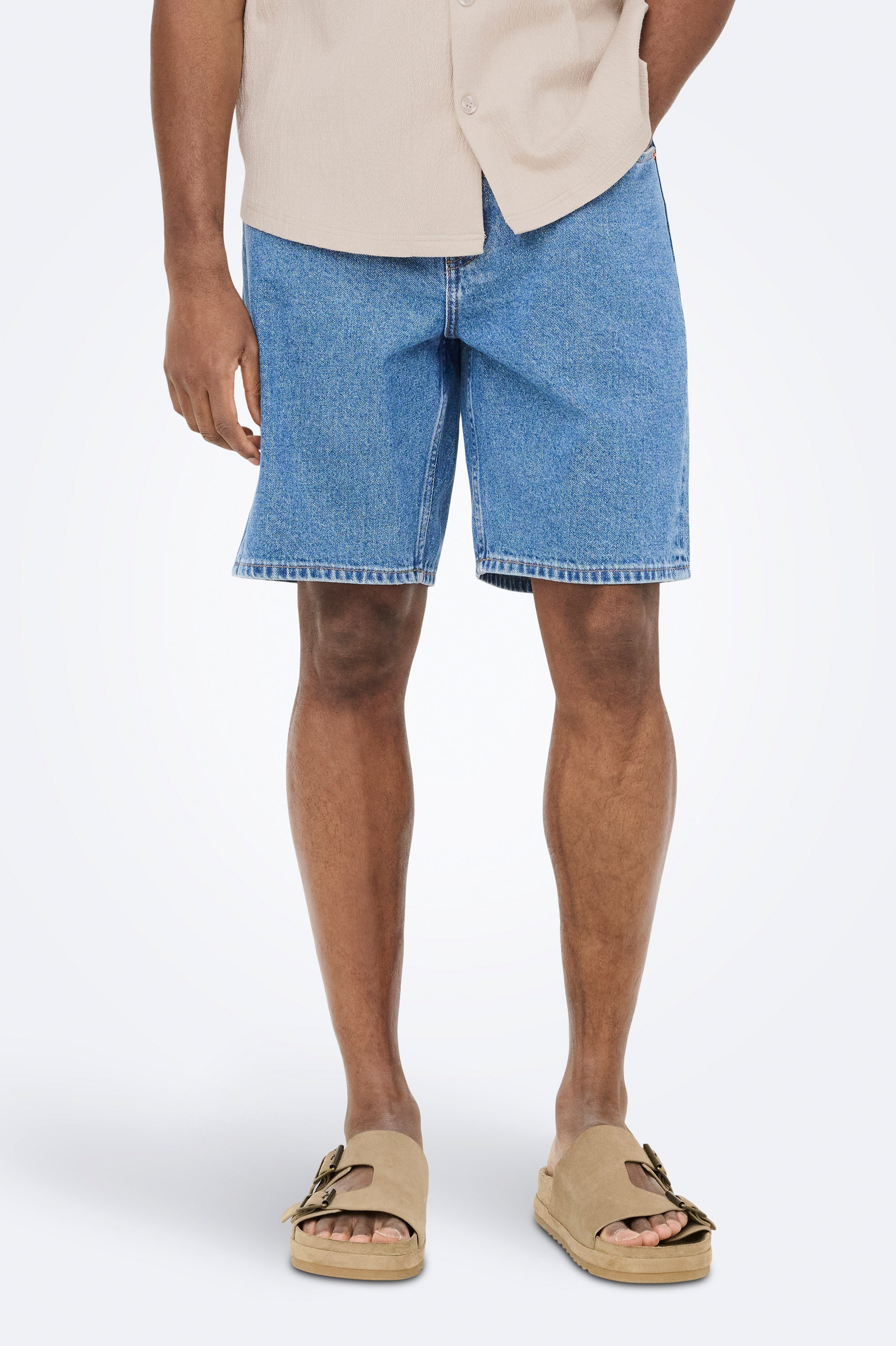 Edge short en jean - Medium Blue Denim