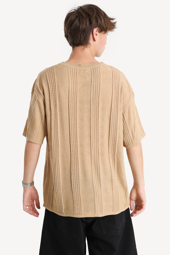 Knitted T-shirt - Beige
