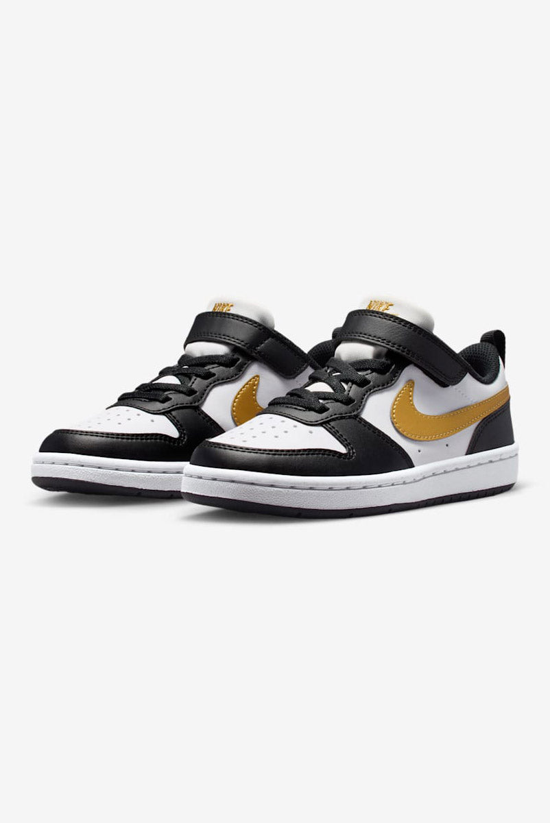 Court Borough Recraft Kids Sneaker - Black + Metallic Gold