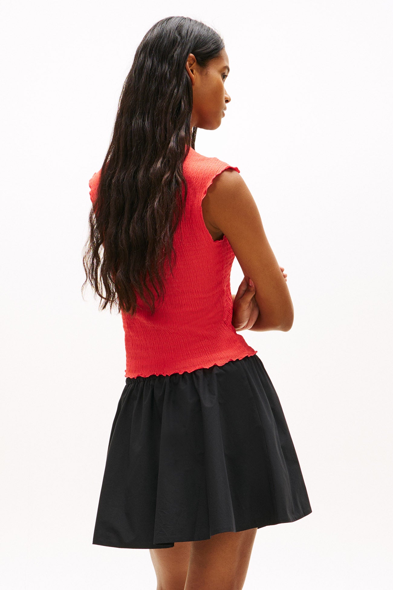 Top court en tissu structuré - Red Alert