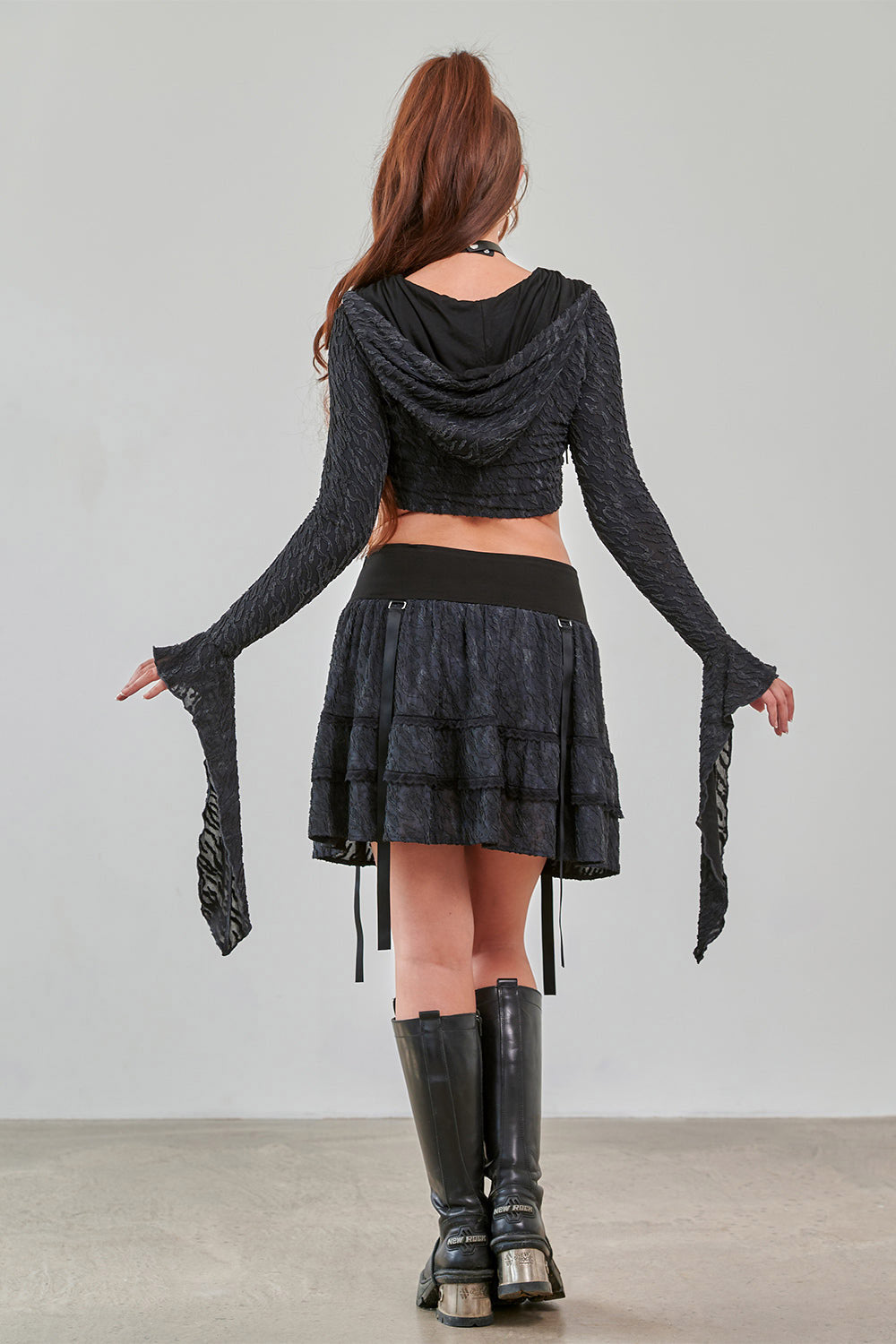 Strukturierter Minirock - Black