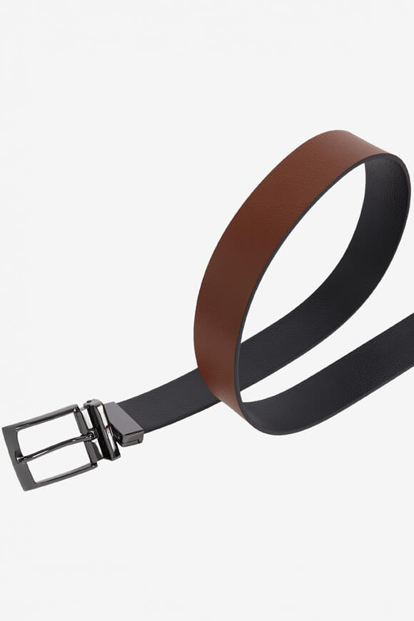 Adan Wendbarer Ledergürtel - Black + Coffee Bean