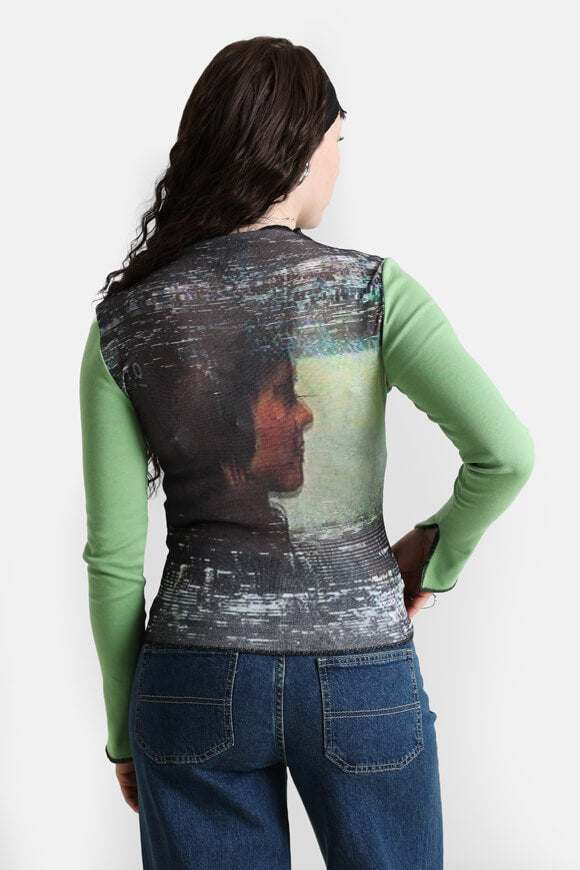 Analogue shirt manches longues en mesh - Multicolor