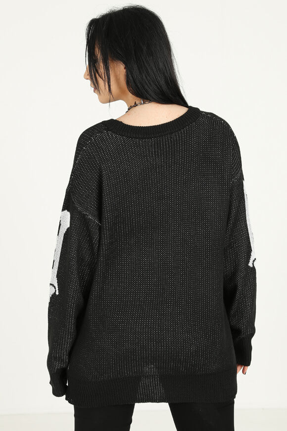 Oversize Strickpullover - Schwarz