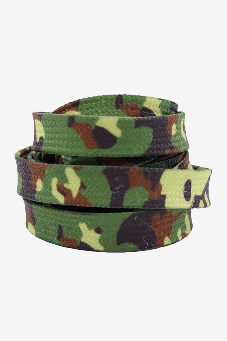Flat shoelaces 150 cm - Green Camo