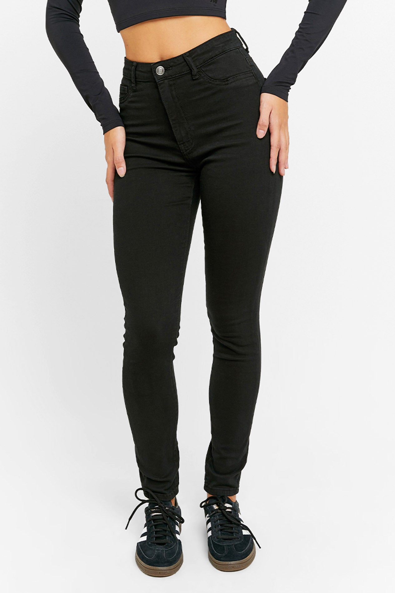 Jeans skinny taille haute - Noir