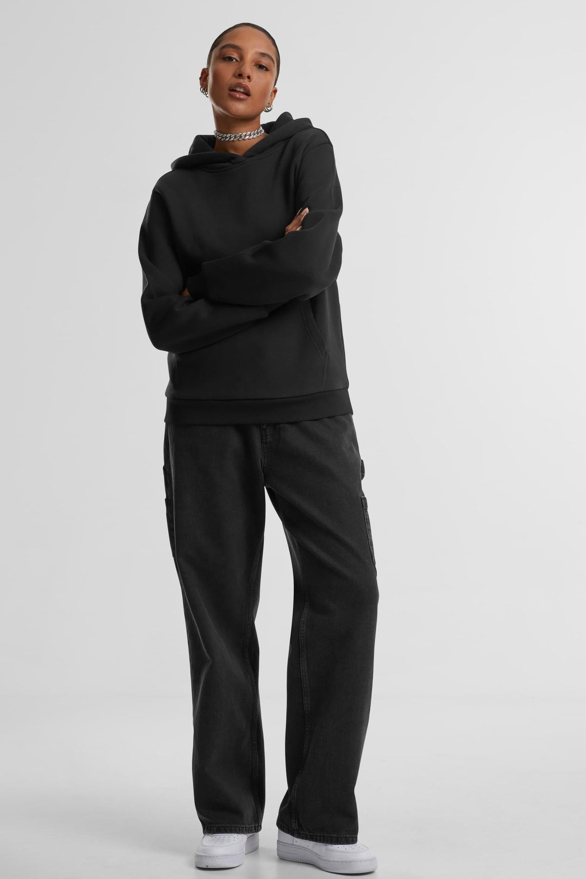 Fluffy hooded sweatshirt - Black